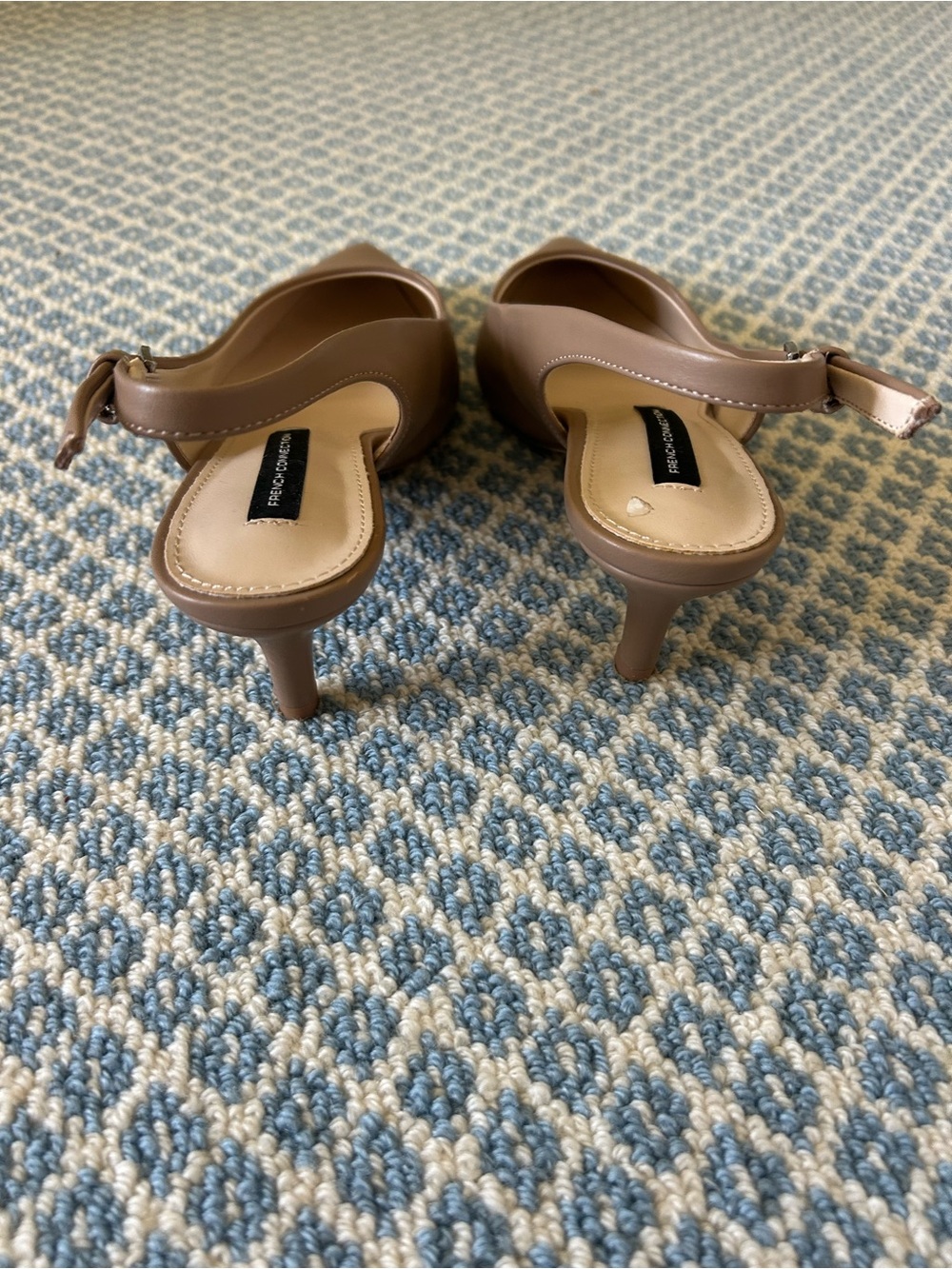 Nude/Taupe Pointed Slingback Heels - Picture 4 of 6